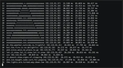 Screenshot used in the talk for Christmas traceroute