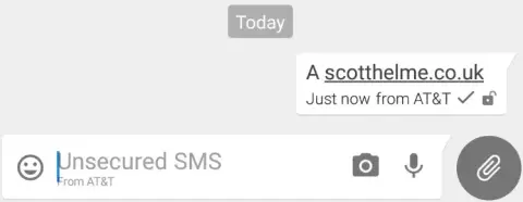 Screenshot used in the talk for DNS over SMS