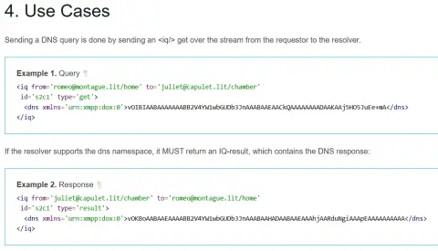 Screenshot used in the talk for DNS over XMPP