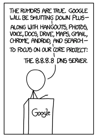Screenshot used in the talk for Google DNS cartoon