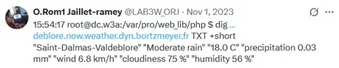 Screenshot used in the talk for DNS weather