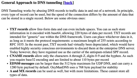 Screenshot used in the talk for DNS tunnelling