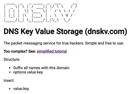 Screenshot used in the talk for DNS key-value store