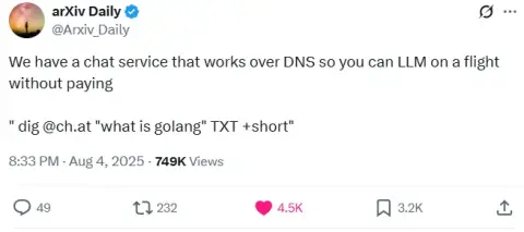 Screenshot used in the talk for AI chatbot over DNS