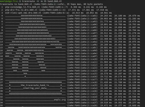 Screenshot used in the talk for IPv6 hop expansion
